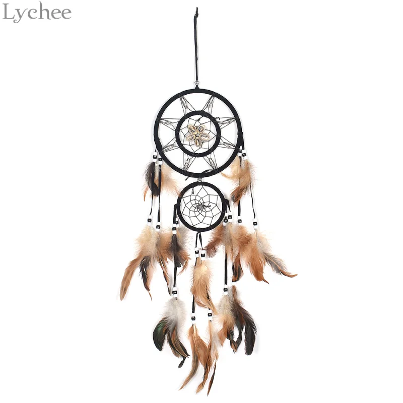 

Lychee Shell Concentric Circles Dream Catcher for Handmade Wind Chimes Room Decor Car Pendant Room Wall Hanging
