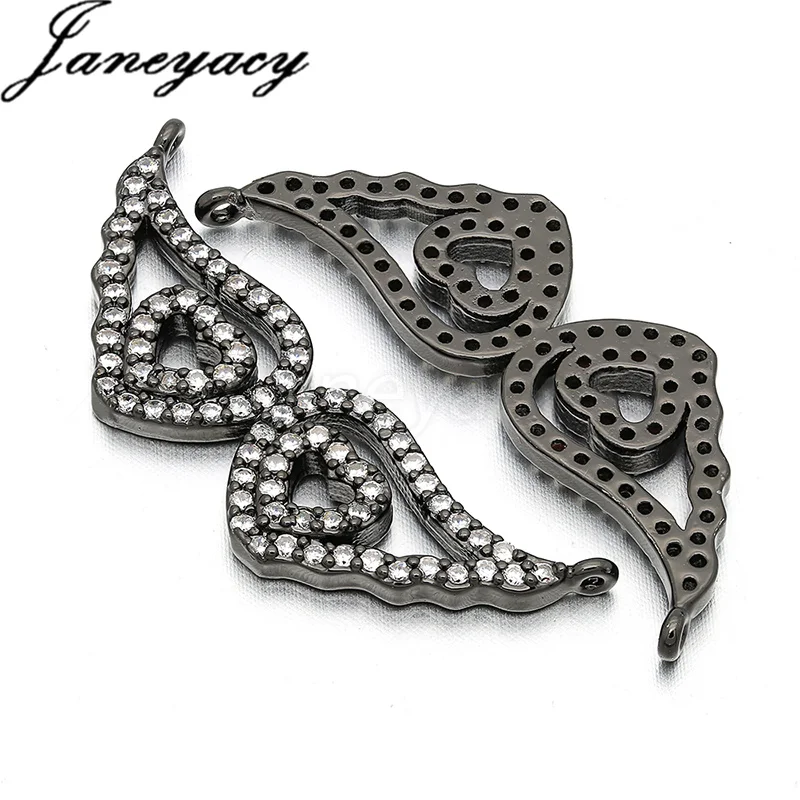 

High Quality Brass Cubic Zircon Wing Pendant Accessories DIY Jewelry Necklace Bracelet Connector Making Accessories Accesorios