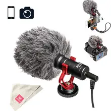 BOYA BY-MM1 Video Record Microphone for DSLR Camera Smartphone Osmo Pocket Youtube Vlogging Mic for iPhone Android DSLR Gimbal boya anti shock mount for by mm1 microphone