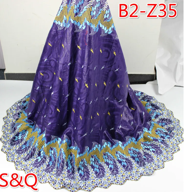 

High Quality 5yards african bazin riche lace fabric for dress swiss lace fabric african cord lace fabric with stone B2-Z35