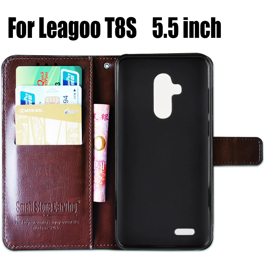 Для Leagoo T8S роскошный флип чехол Обложка на заднюю панель из искусственной кожи