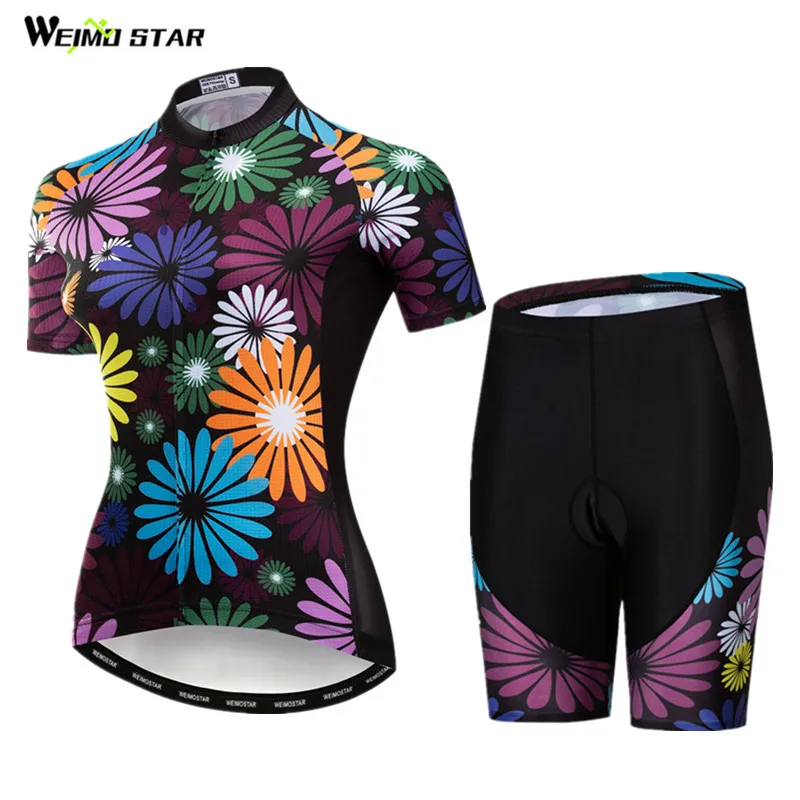 Weimostar Women Cycling Clothing Summer Breathable Cycling Jersey Set