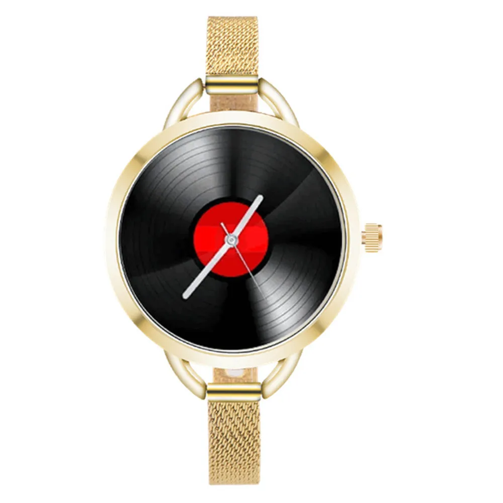 PAPHITAK Brand Fashion Retro Unique round dial Design Plating Alloy Band Creative Analog Wrist Watch Casual Women Quartz Watches