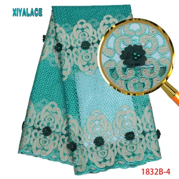 

Fashion Nigerian Lace Fabric 2018 High Quality Lace Polyester Embroidery African Partry Lace Fabric For French Lace PGC1832B-1