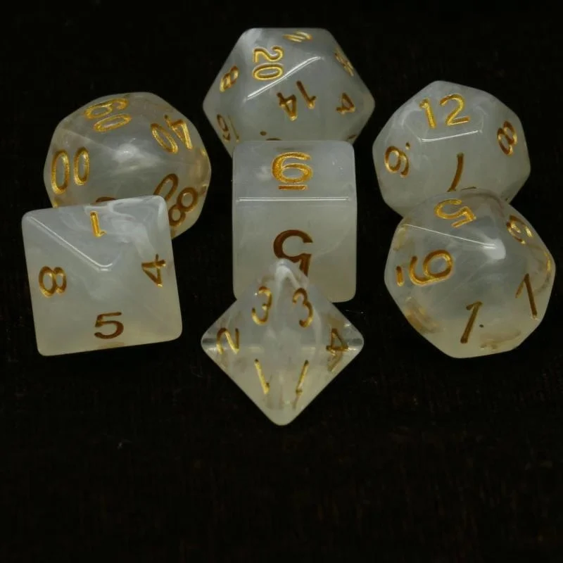

Free shipping NEW High Quality 7pcs/set mixed two colors dice with special clear color for board game accessories