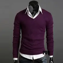Мужской пуловер мужской бренд повседневные тонкие свитера мужские тонкие твердые декоративные значки Хеджирование v-образным вырезом мужской свитер