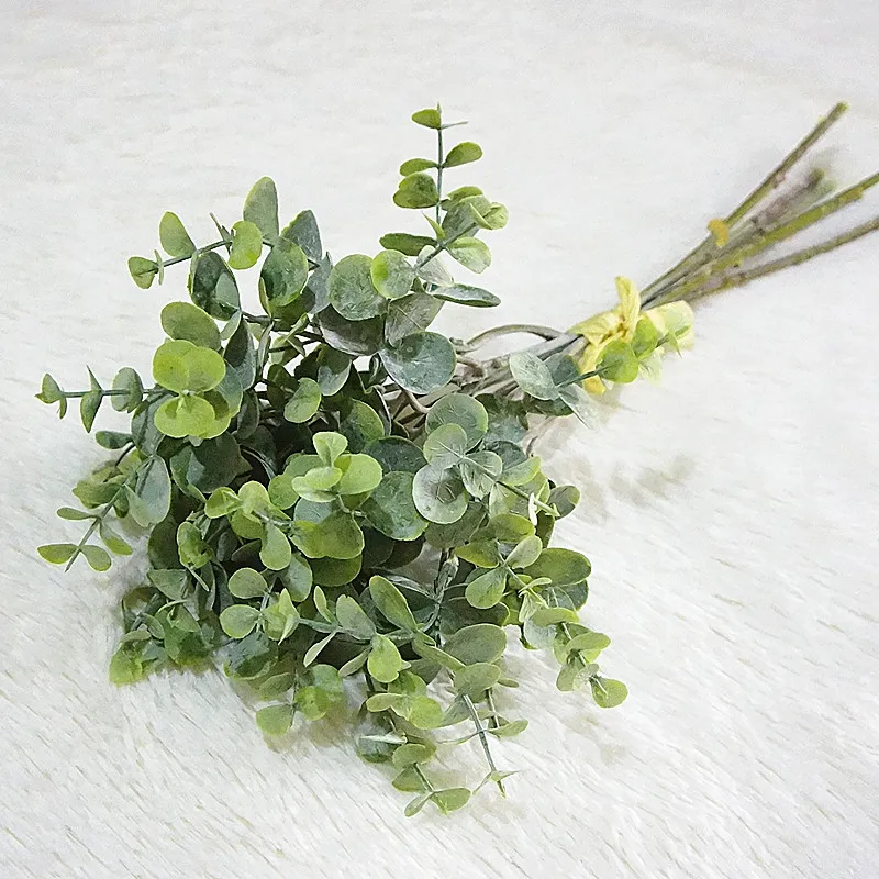 

1 Piece1 Boquet Simulated Fake Plants Wedding Home Office Decorations Artificial Eucalyptus Leaves Artificial Dried Flowers