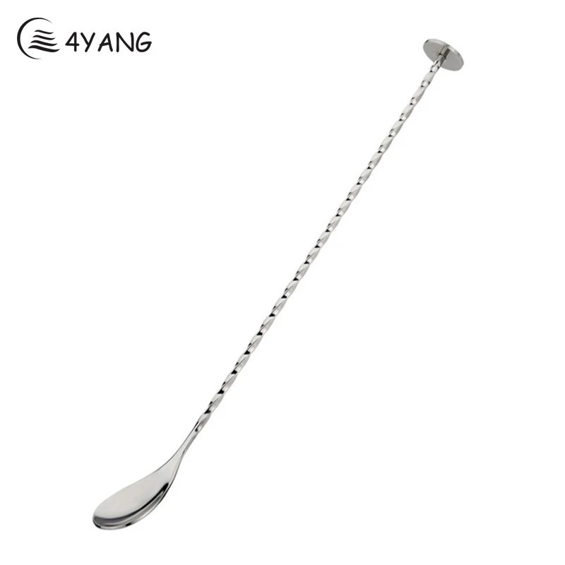 

4YANG Stainless Steel Threaded Bar Spoon Swizzle Stick Coffee Cocktail Mojito Wine Spoons Barware Bartender Tools Accessories