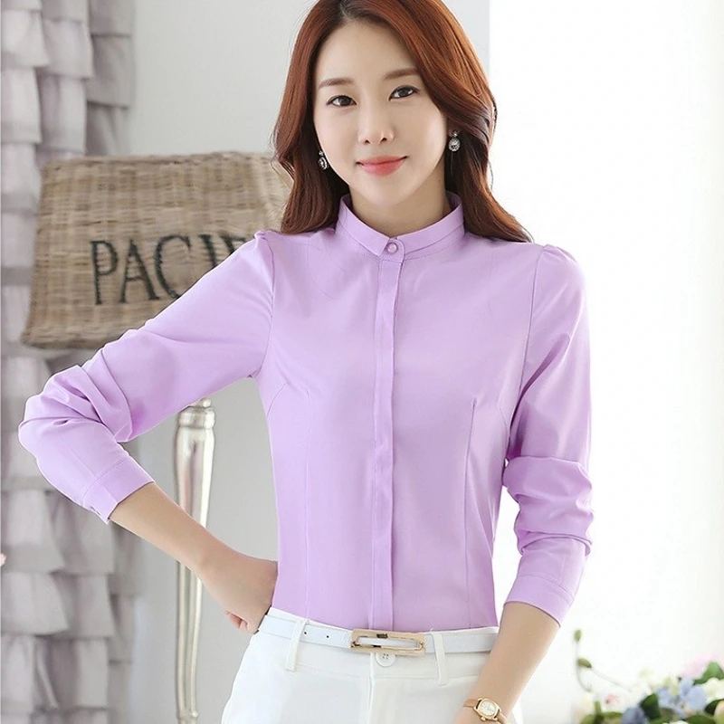 Women Blouses 2016 Office Lady Work Wear Plus Size Long