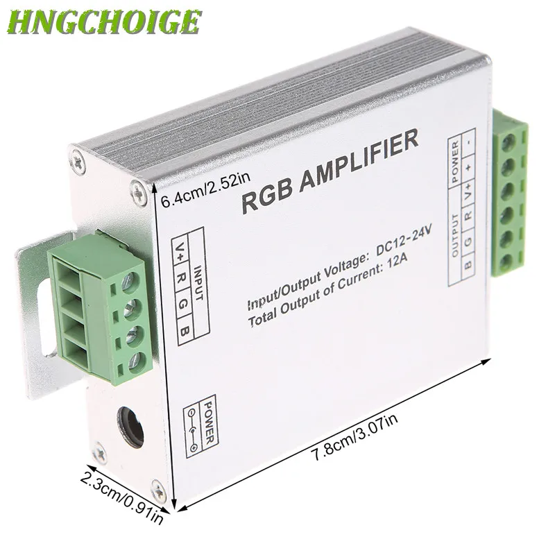 HNGCHOIGE DC 12V-24V 12A Signal RGB Amplifier Repeater For 3528 5050 SMD LED Strips Light 