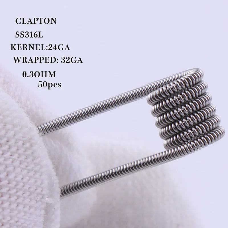 50pcs/100pcs XFKM SS316 Electronic Cigarette DIY Prebuilt Coil Heating Wire Alien Tiger Clapton Coil For Vapor RDA Atomizer Tank 50pcs/100pcs XFKM SS316 Electronic Cigarette DIY Prebuilt Coil Heating Wire Alien Tiger Clapton Coil For Vapor RDA Atomizer Tank