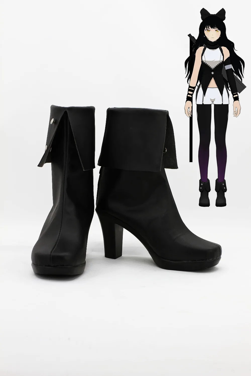 RWBY Блейк Белладонна обувь для маскарада в стиле аниме; ботинки черного цвета
