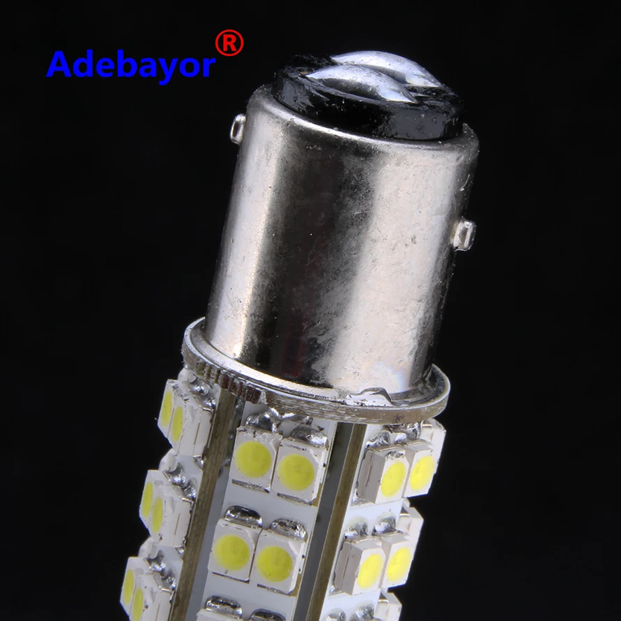 100 шт./лот 1157 BAY15D 7528 68 светодиодный 3528 SMD лампочка для фонарей стоп-сигналов Белый светодиодный 12 v для парковки автомобиля для укладки автомобильные аксессуары