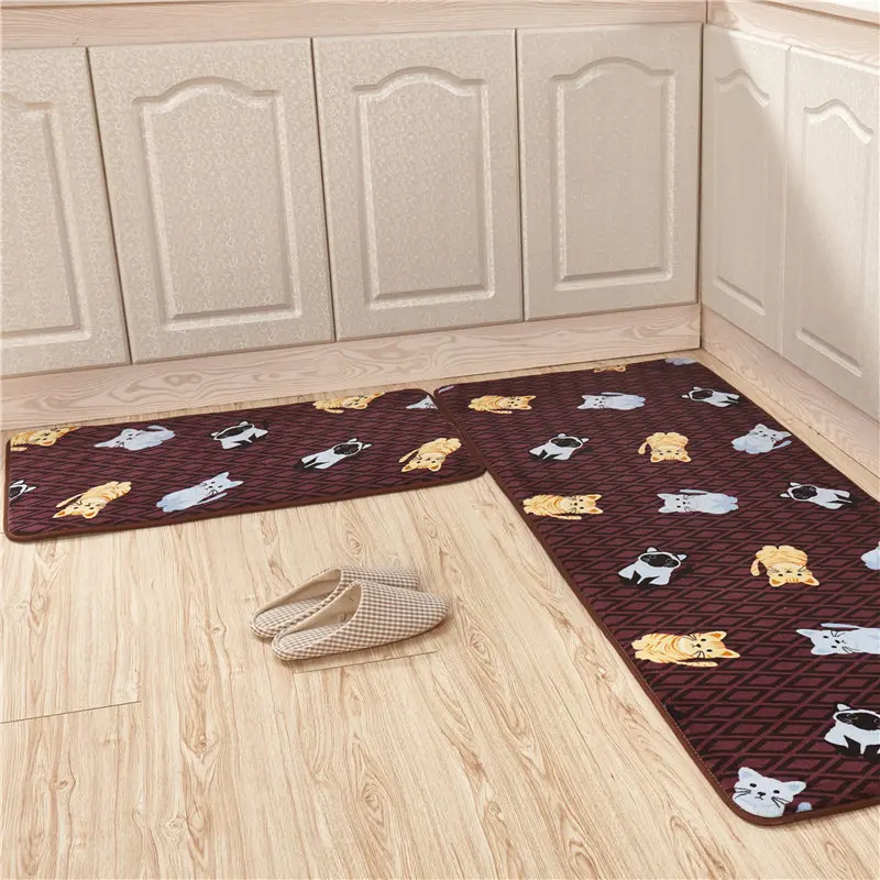 

2pcs/set 40*60+40*120cm Wash Water Antiskid Mat kitchen Bathroom Door Mat All Kinds Of Animal Pattern Antiskid Mat Machine Wash