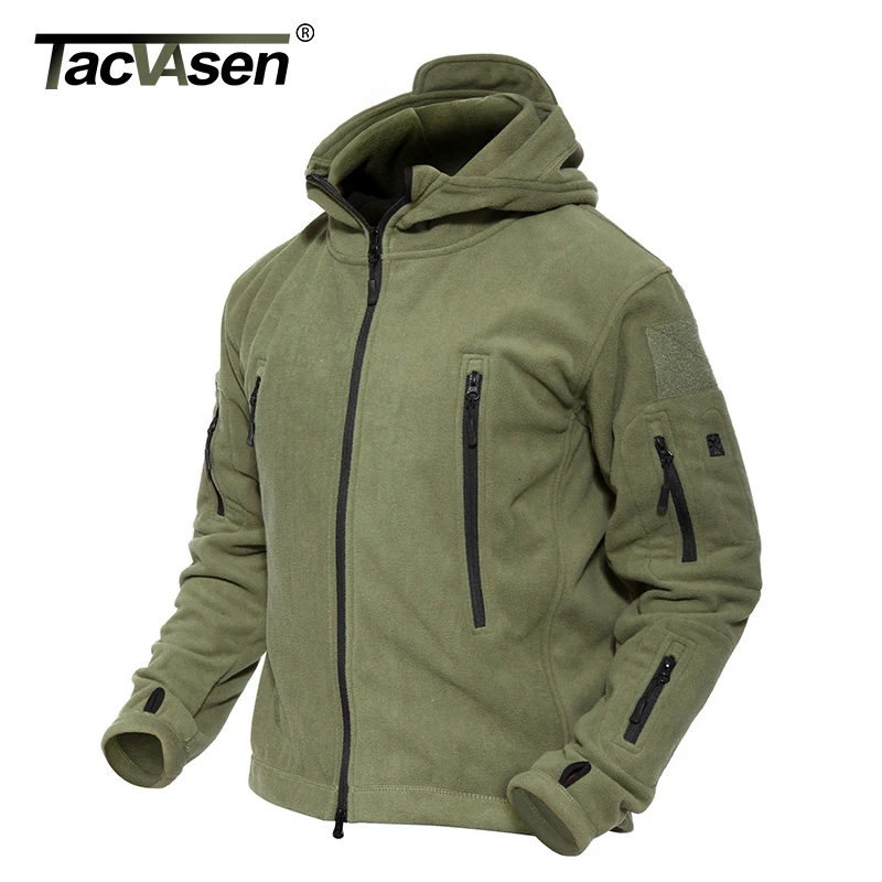 TACVASEN, зимняя Военная флисовая куртка, Теплая мужская тактическая куртка, Теплая мужская куртка с капюшоном, пальто, верхняя одежда, Охотничья боевая одежда