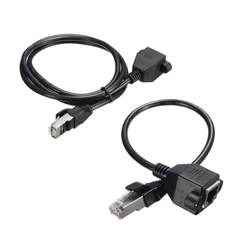 

S SKYEE RJ45 Cable Male to Female LAN 0.3M/1M Network Cable Screw Panel Mount Ethernet Cables Extension Cables for PC Laptop