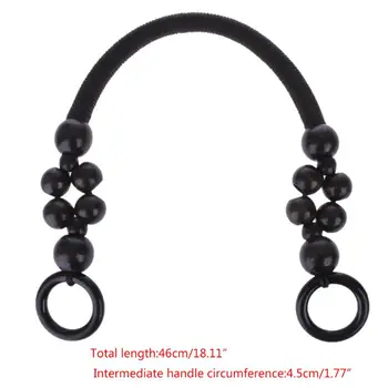 

Bag Strap Wood Handle Bead Rope Shoulder Belt for Handbag DIY Replacement