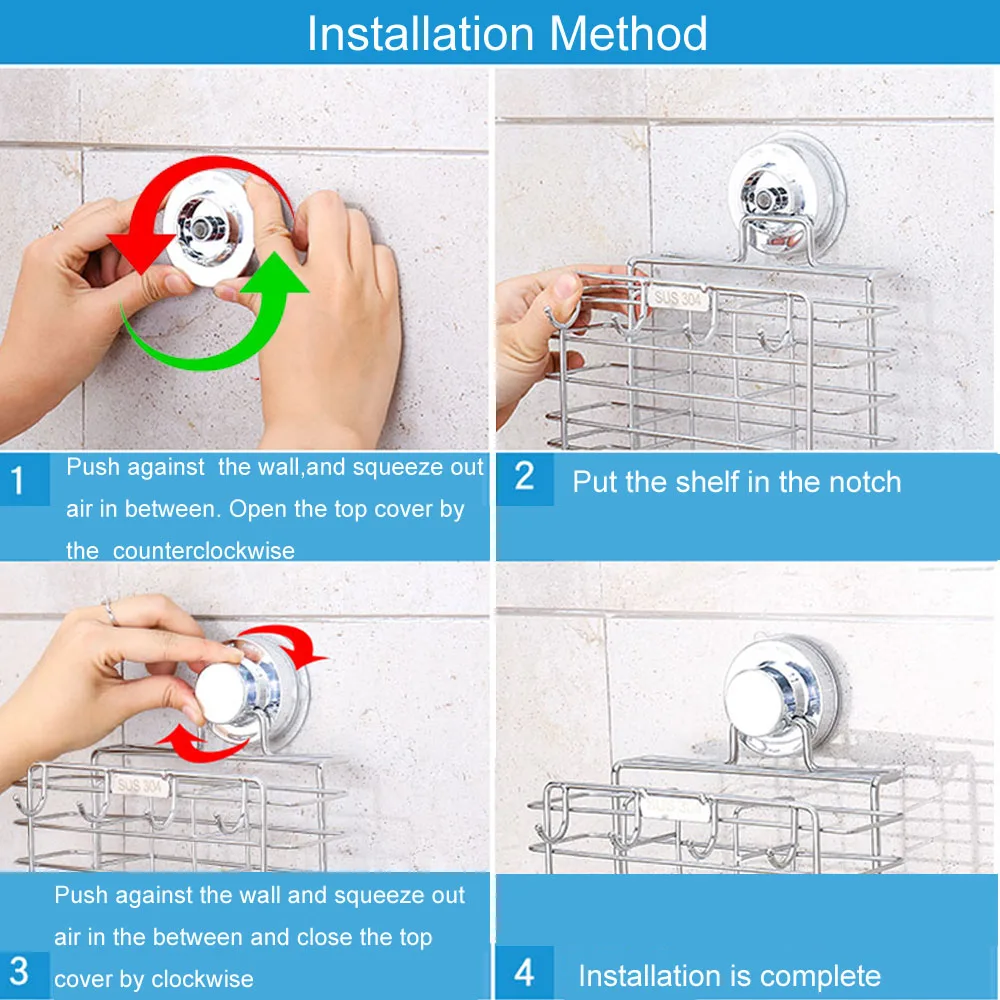 Полки из нержавеющей стали, полка для ванной комнаты, душевая полка, двойная присоска, полка для ванной комнаты, настенная полка, держатель для шампуня, корзина