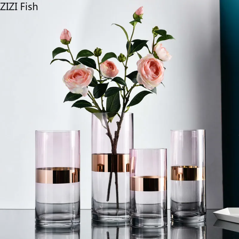 

Transparent Glass Vase Hydroponics Transparent Flower Inserter Nordic Style Home Decoration Vase Ornaments