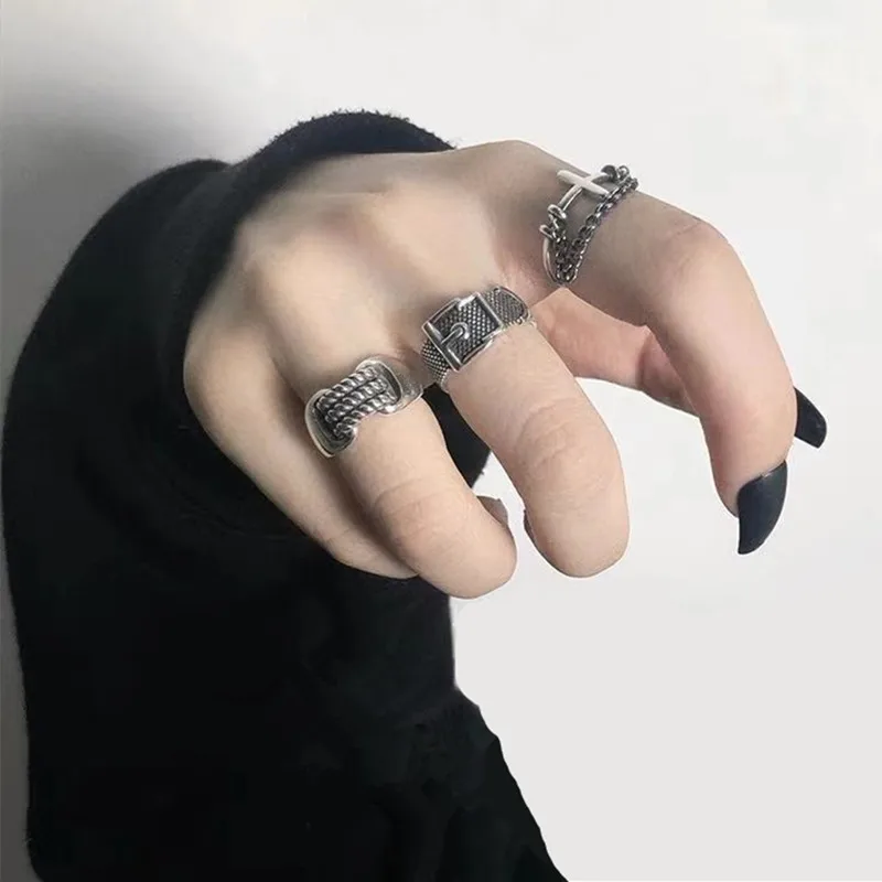 

Onlysda retro cold wind ring old temperament personality simple index finger ring female Europe Jewelry for men women giftOSR128