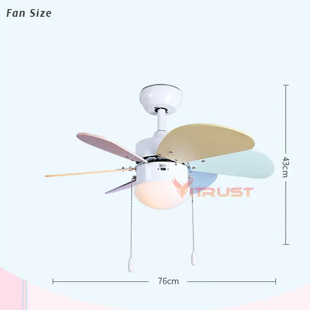 Modern Simple Ceiling Fan Light For Dining Room Child Bedroom 30