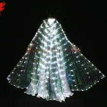 Новое поступление, крылья для девушек, угол открытия, реквизит танцора, крылья для танца живота, реквизит для женщин, танец живота, 360 светодиодный, блестящие крылья