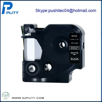 

High Quality 10pcs/lot 12mm White on Black Compatible DYMO D1 Tape Ribbon Cartridge Dymo 45021
