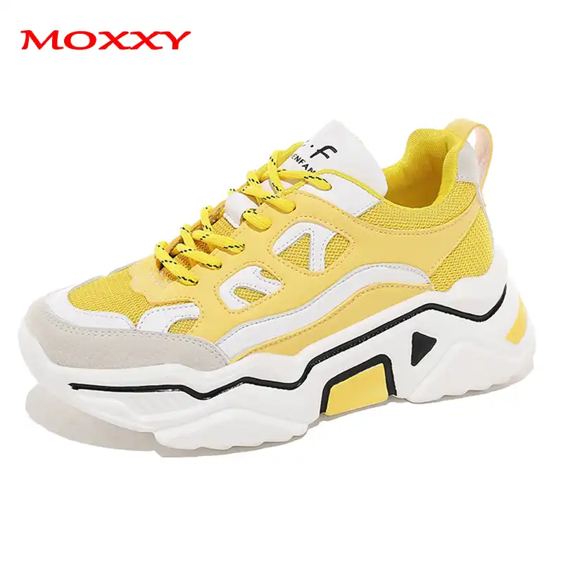 yellow chunky trainers