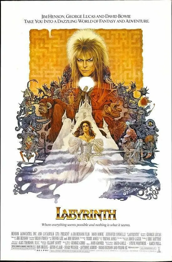 Q1783 Posters and Prints Labyrinth Movie 20x30 24x36 1986 David Bowie Film Art Poster Canvas Painting Home Decor | Дом и сад