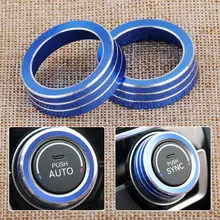 Blu/Rosso/Oro/Argento di Alluminio AC Interruttore Bottoni Copertura Anello di Controllo di Aria Condizionata Clima Manopola Trim Misura per Honda Civic 2016 2017