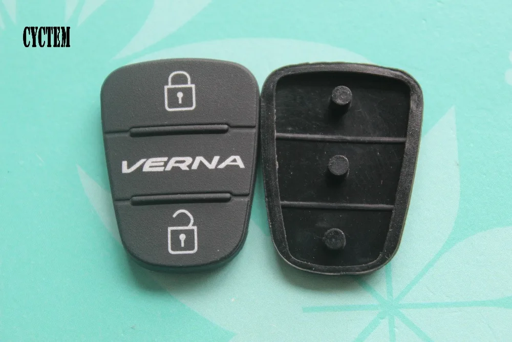 

CYCTEM 2pcs/lot 2 Buttons Folding Remote Key Fob Case Rubber Pad Silicone Button Replacement Fit For Hyundai Verna