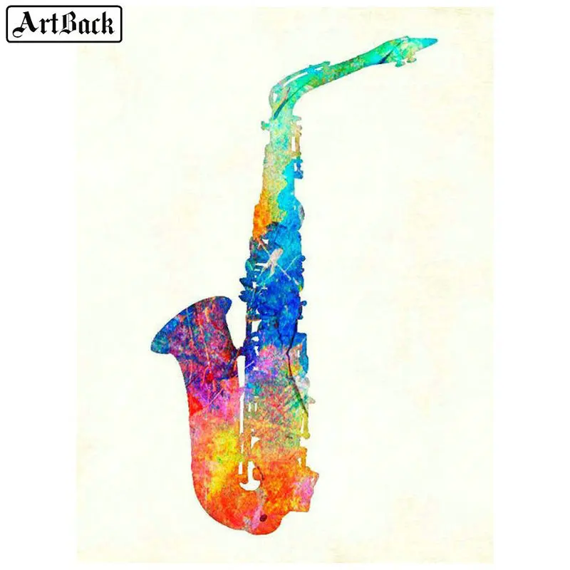 5D diamond painting saxophone icon full square instrument diamond