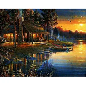Full square diamond 5D DIY diamond embroidery dusk house diamond painting cross stitch rhinestone mosaic decoration gift YY Full square diamond 5D DIY diamond embroidery dusk house diamond painting cross stitch rhinestone mosaic decoration gift YY