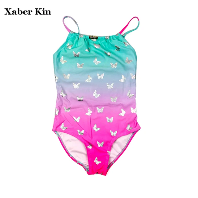 Girls One Piece Swimsuit One Piece Swimming Suits Printed Butterfly