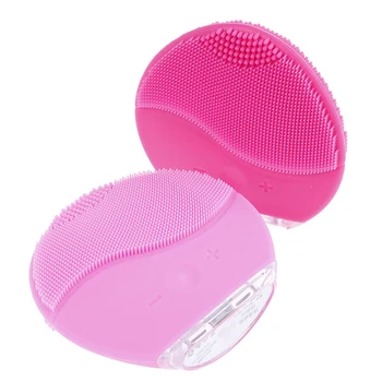 

USB Rechargeable Electric Silicone Facial Cleansing Brush Sonic Vibration Massage Smart Ultrasonic Deep Cleaning Beauty Tool