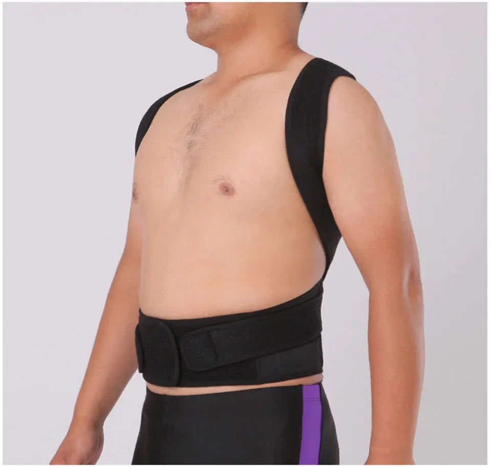 Cinto de Chapa de Aço Ombro para trás Suporte Grande para as Mulheres Neoprene Coluna Lombar Brace Corrector Postura Ortopédica Cintos Corset Tamanho 13 Beleza e saúde