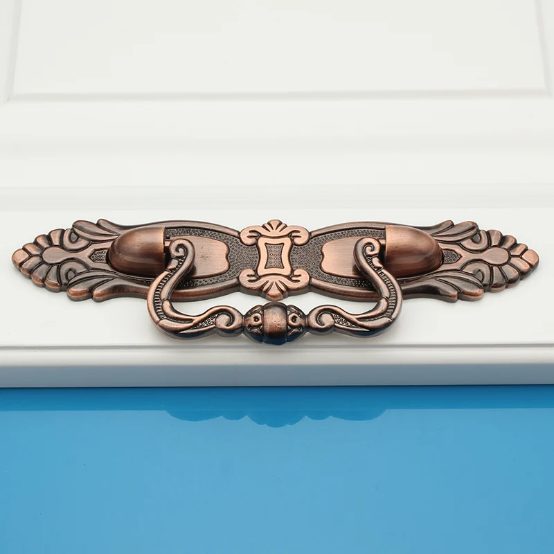 2pcs Hole CC 64mm/96mm Golden/ Antique Brass/ Red copper zinc alloy antique drawer pulls handles Cabinet furture hankdle knobs