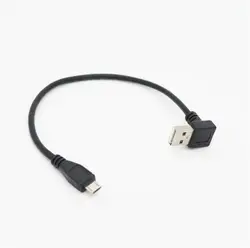 USB 2,0 Мужской вверх и вниз под углом 90 градусов к Micro USB кабель для сотового телефона Tablet Micro USB конвертер зарядки