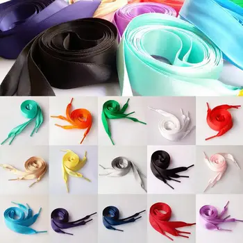 

1 pair 80cm Flat Satin Ribbon Children Kids Shoelaces Shoe Laces Sneaker Sport Shoes Fantastic sneakers repair replace accessory