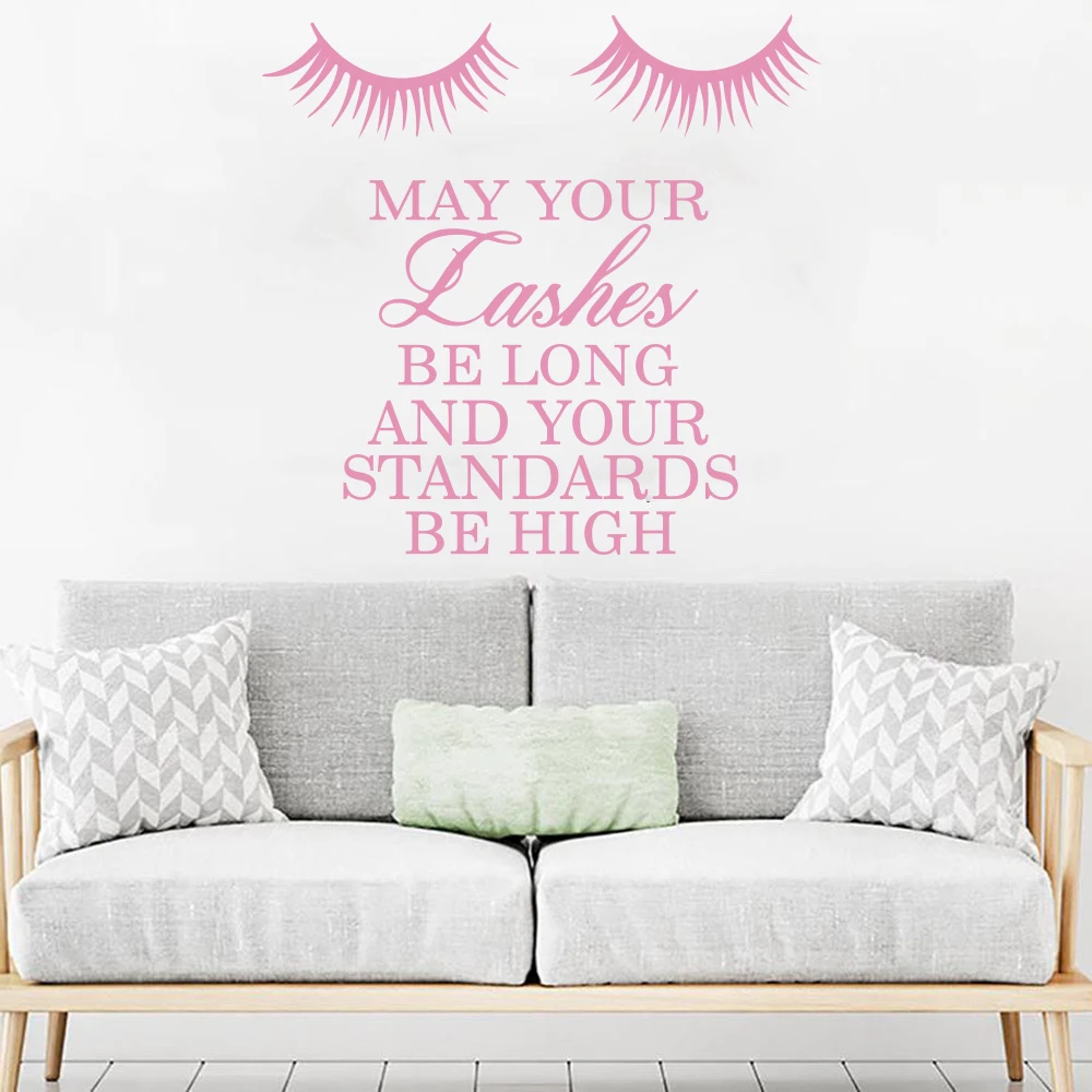 Beautician Lashes Long Standard High Makeup Quote Wall Sticker Girl Room Nail Hair Beauty Salon Wall Decal Bedroom Vinyl  (2)