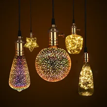 3D Star Фейерверк лампы праздник в винтажном стиле Новогоднее украшение светодио дный лампы накаливания строка E27 110 V 220 V сменная лампа накаливания
