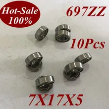 10 шт. низкий уровень шума 697zz 697z 697-zz 7x17x5 7*17*5 Радиальный шарикоподшипник микро миниатюрный небольшой подшипник двигателя