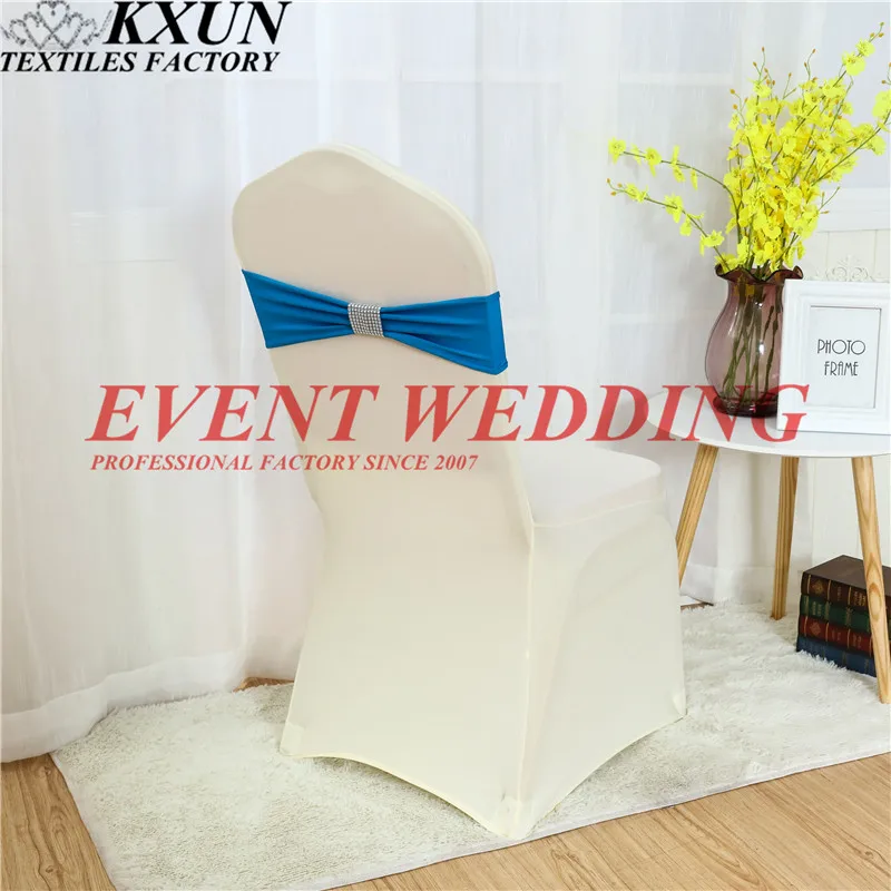 Топ продаж лайкра лента Подвязка из спандекса для стула с чистой пряжкой для свадебного мероприятия украшение для стула