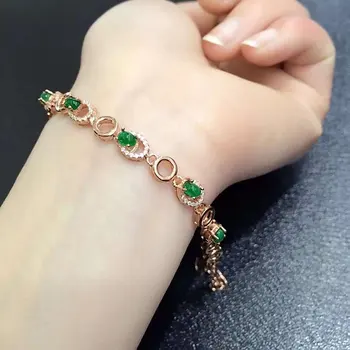 

2017 New Qi Xuan_Fashion Jewelry_Colombia Green Stone Fashion Bracelets_Rose Gold Color Green Bracelet_Factory Directly Sales
