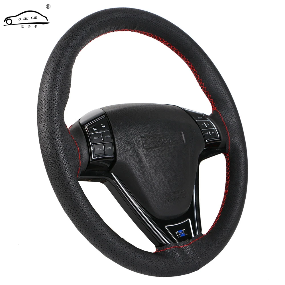 

Car Steering Wheel Cover With Needles & Thread DIY/ Vehicle Handlebar Fiber Leather Braid Collar Protect Automotive Interior