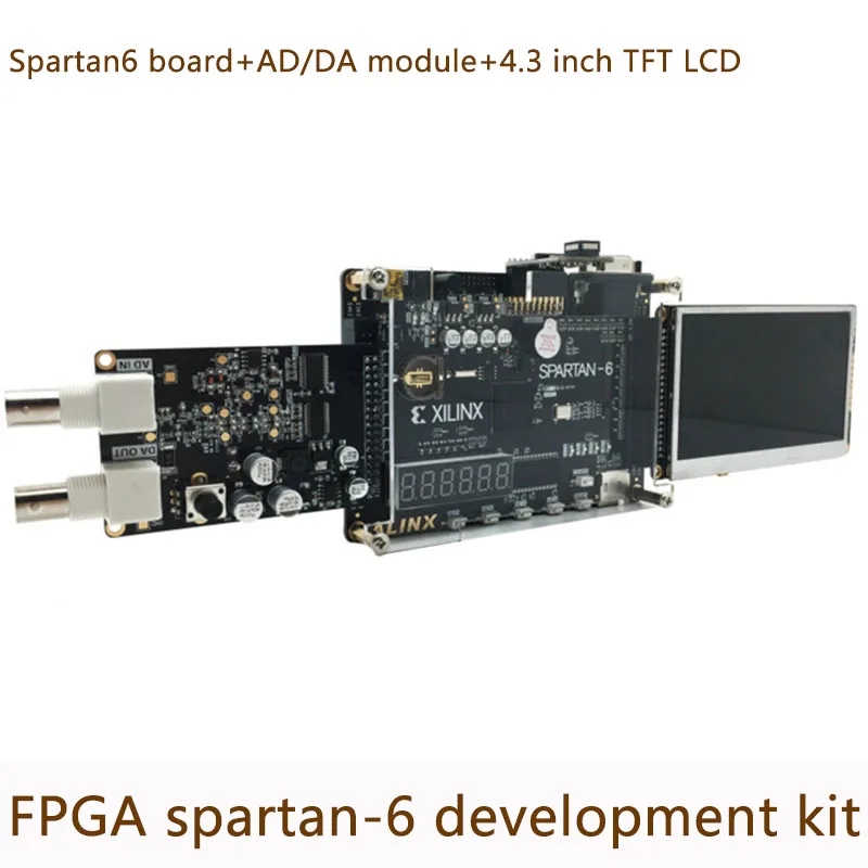 Макетная плата Xilinx Spartan 6 FPGA модуль AD/DA и 4 3 дюймовый TFT LCD|spartan 6|spartan fpgadevelopment board |