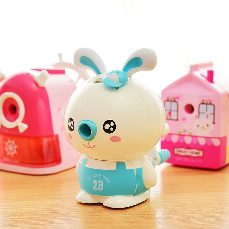 

Pupil Cute Material Escolar cute Stationery Knife Sharpener Pencil Sharpeners For Kids School-supplies Cartoon Pencil Sharpener