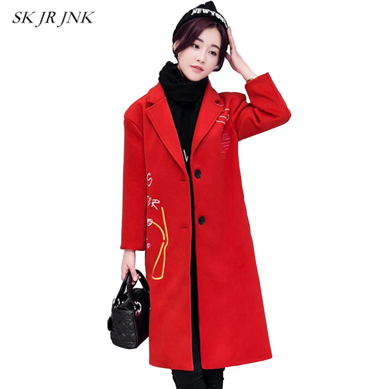 Bande Hiver Casual Mode Qualité Fit Survêtement Dessinée Automne Haute Manteaux Veste Fy145 De Slim Femmes 2017 Laine Femelle Broderie Sw7qAxR