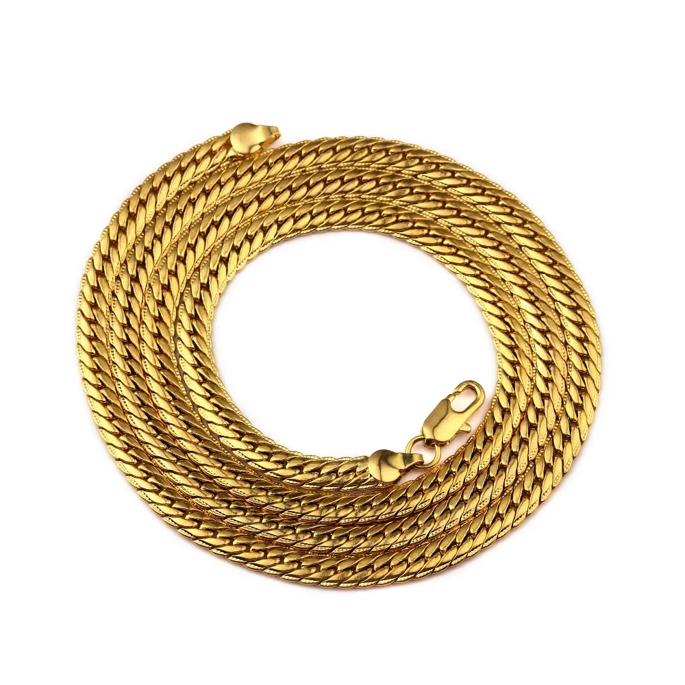 trendy New Style Iced Out HerringBone Chain Mens Hip Hop 75CM Snake Link Chain Necklace Alloy
