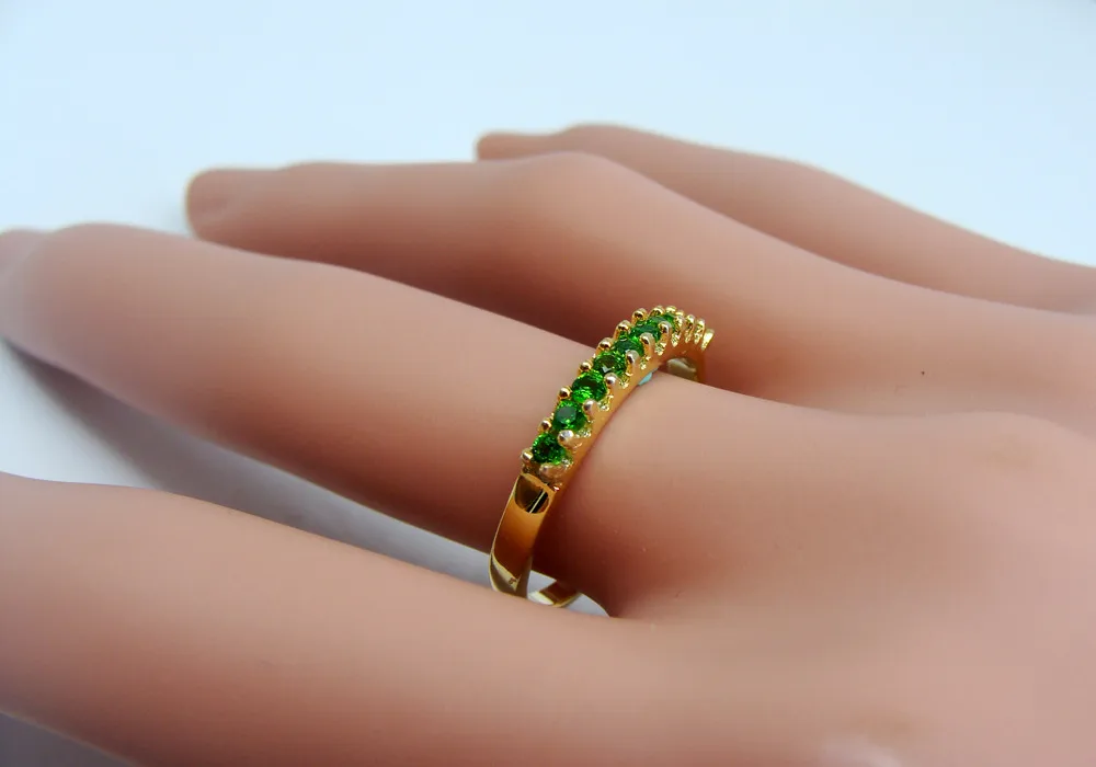 Emerald ring women silver ring